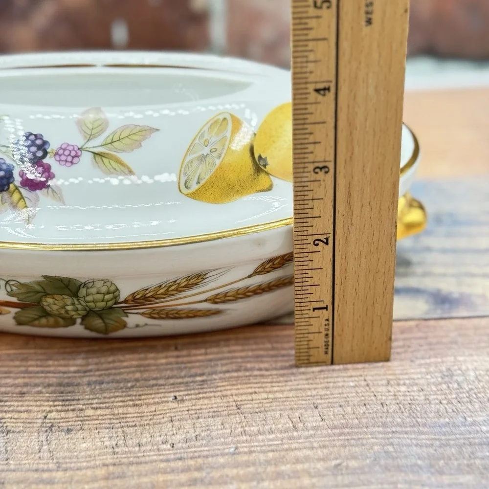 Vtg Royal Worcester Evesham Vale Casserole w Lid Size‎ 3 Oval Shape 21 Oven Safe